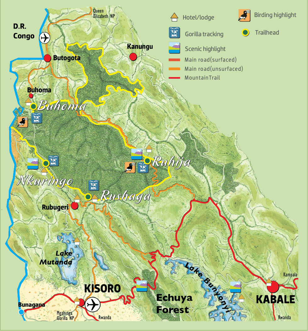 Bwindi Impenerable National park MAp - NextGen Safaris