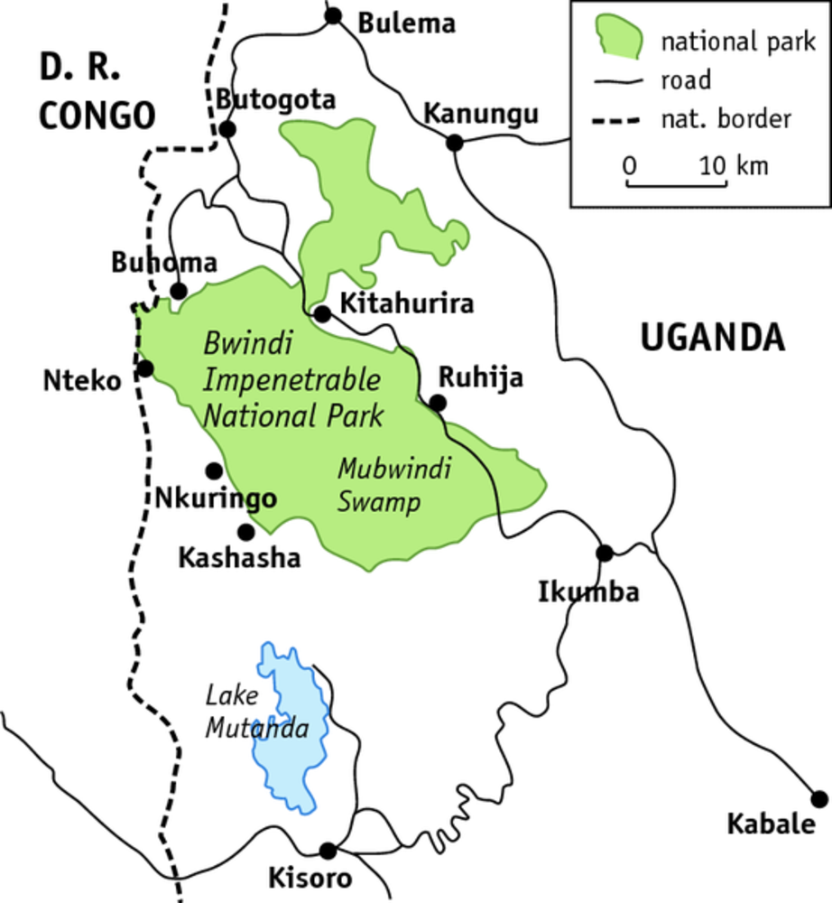 Gorilla Habituation Location Map Bwindi 1 MAP
