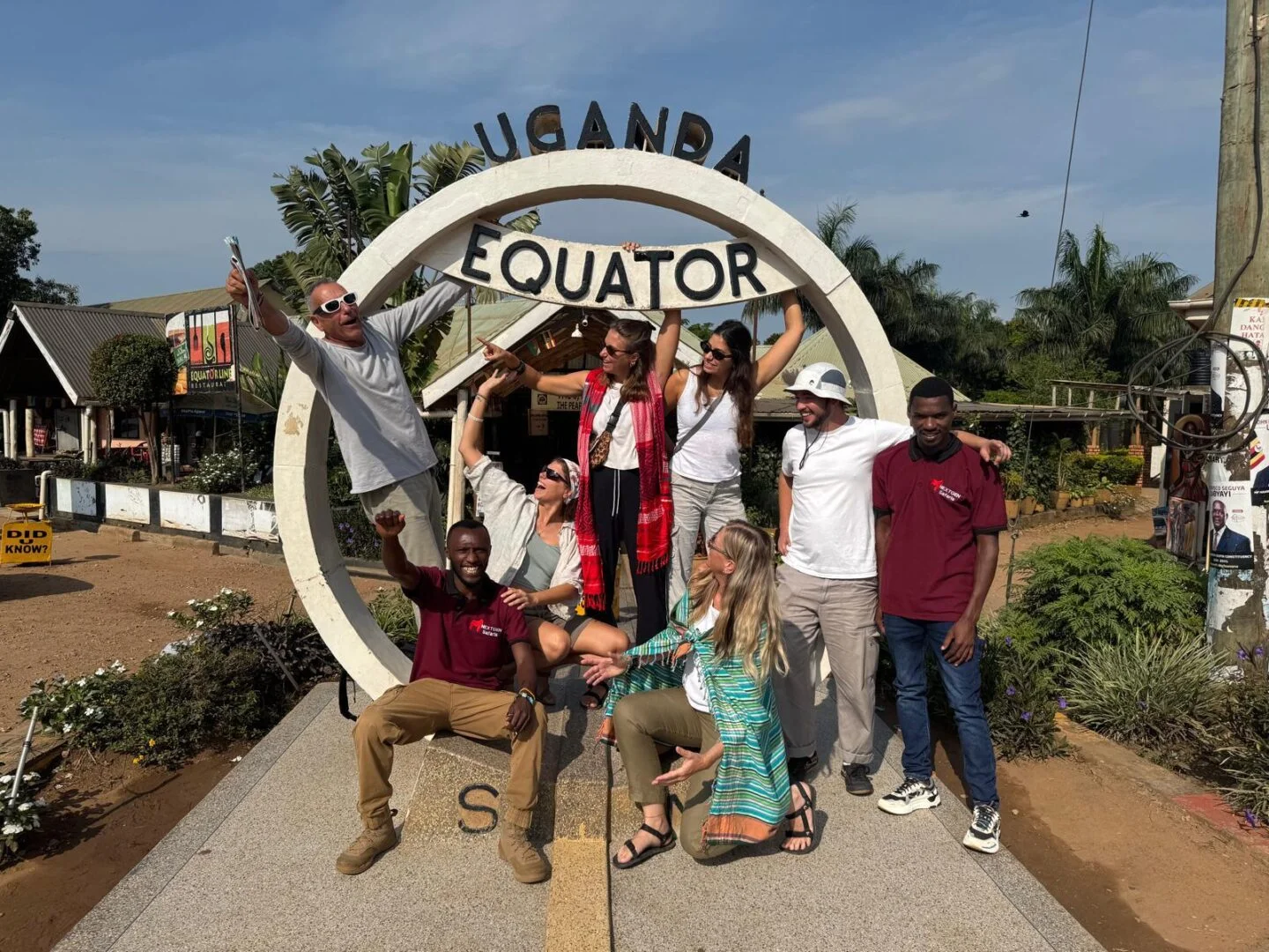 Uganda Equator stop on the journey from Entebbe to Rushaga